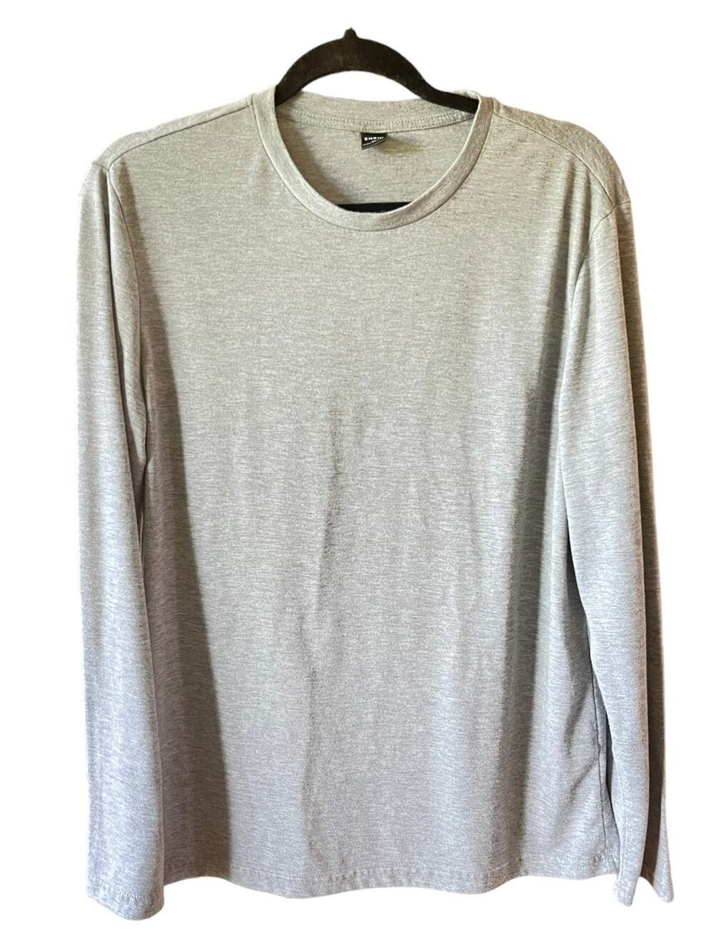 Grey mens long sleeve Shein Shirt Size Medium